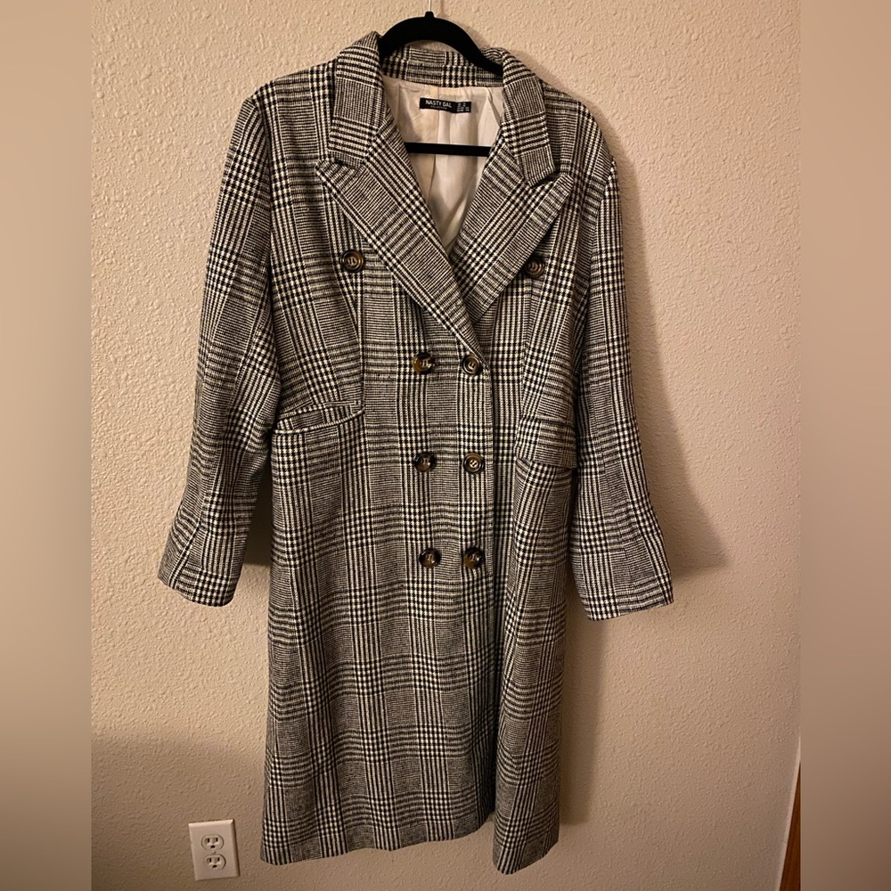 Nasty Gal Plaid Coat